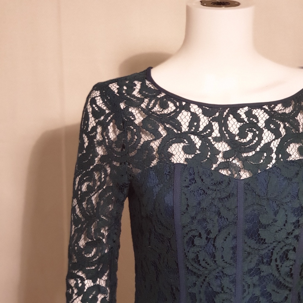 Adrianna Papell Green Lace Dress